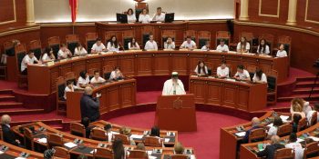 World Leader present in the Albanian Parliament, in the framework of the National Day of Orphans