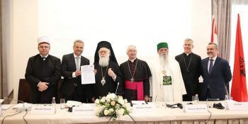The Bektashi World Leader, His Grace, Haxhi Dede Edmond Brahimaj, participates in the symposium “Albania, a model of interfaith harmony for Europe”.