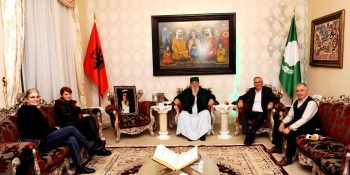 Bektashi World Leader Dede Edmond Brahimaj receives a group of Kosovo Deputies at the Holy See
