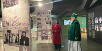 The Bektashi World Leader receives the Director of CVE at the Prime Minister Edi Rama, Mrs. Lejdi Dervishi.