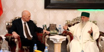 Today at middle day, the World Grandfather, His Holiness Dede Edmond Brahimaj, Chairman of the Interreligious Council of Albania, received at the Holy See of the Bektashi World Headquarters in Tirana, the Ambassador of Israel, His Excellency Noah Gal Gandier.