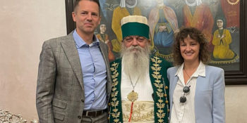 The World Grandfather, His Holiness, Haxhi Dede Edmond Brahimaj, at the same time the President of IRC Albania, received in a meeting Mrs. Ebi Spahiu, Senior Security Officer and Mr. Alain Ancion, Regional Coordinator for Security Affairs