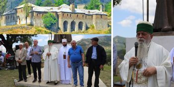 The World Grandfather of Bektashi Community, Dede Edmond Brahimaj, participates in the traditional pilgrimage to the tekke of Backa-Skrapar