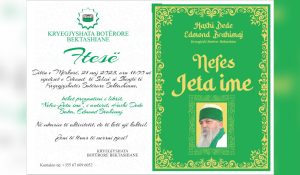 NJOFTIM: PËR PROMOVIMIN E LIBRIT, “NEFESE-JETA IME” TË KRYEGJYSHIT BOTËROR BEKTASHIAN, HAXHI DEDE BABA, EDMOND BRAHIMAJ