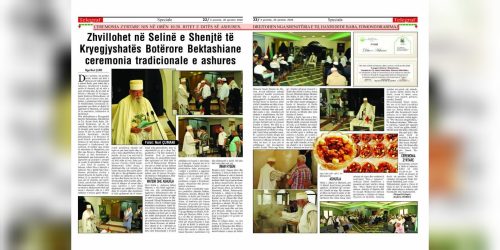 SOT NE GAZETËN “TELEGRAF”: ZHVILLOHET NË SELINË E SHENJTË TË KRYEGJYSHATËS BOTËRORE BEKTASHIANE CEREMONIA TRADICIONALE E ASHURES